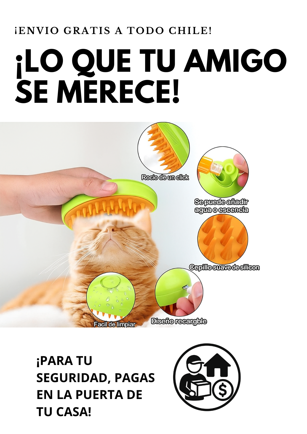 🎁 Cepillo vapor para  mascota